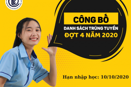 DANH SÁCH THÍ SINH TRÚNG TUYỂN HỆ CAO ĐẲNG ĐỢT 4 NĂM 2020