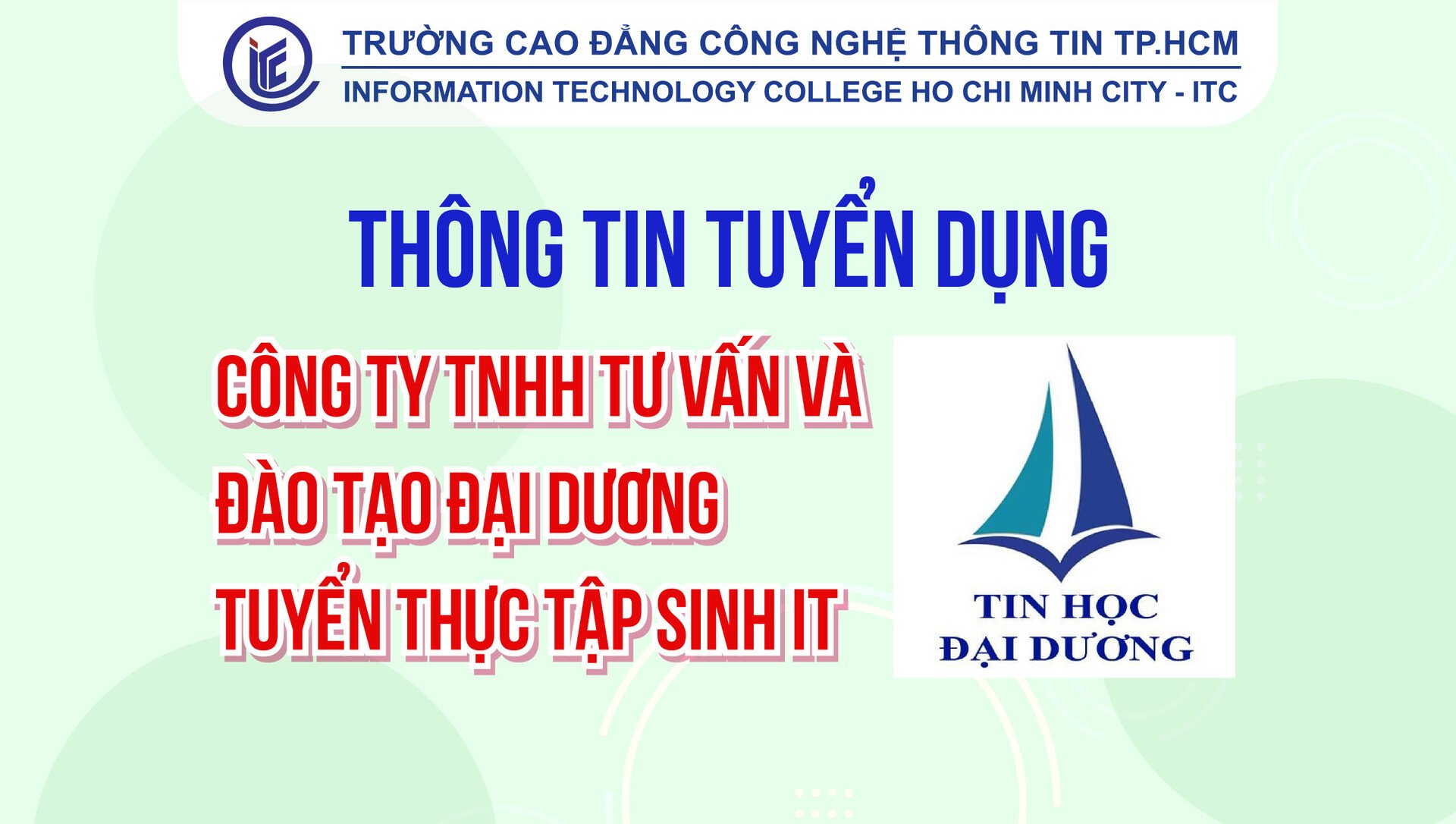 Công ty TNHH Tư vấn và đào tạo Đại Dương tuyển thực tập sinh IT năm 2024