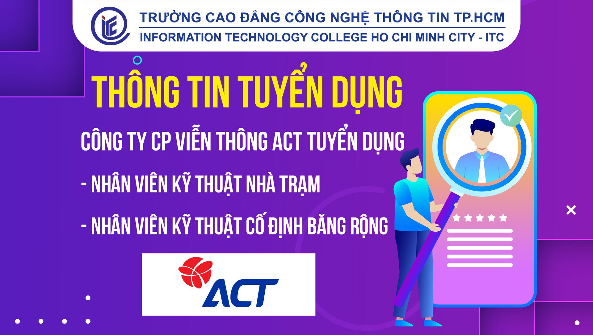 Công ty Công ty CP Viễn thông ACT tuyển dụng