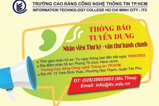 Thông báo tuyển dụng 01 nhân viên Thư ký - văn thư hành chính