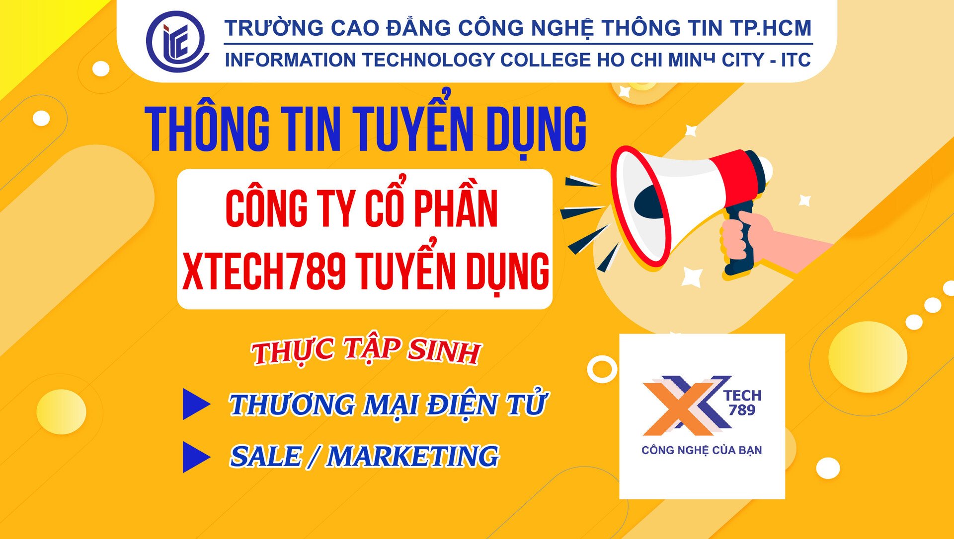 Công ty cổ phần XTECH789 tuyển dụng thực tập sinh