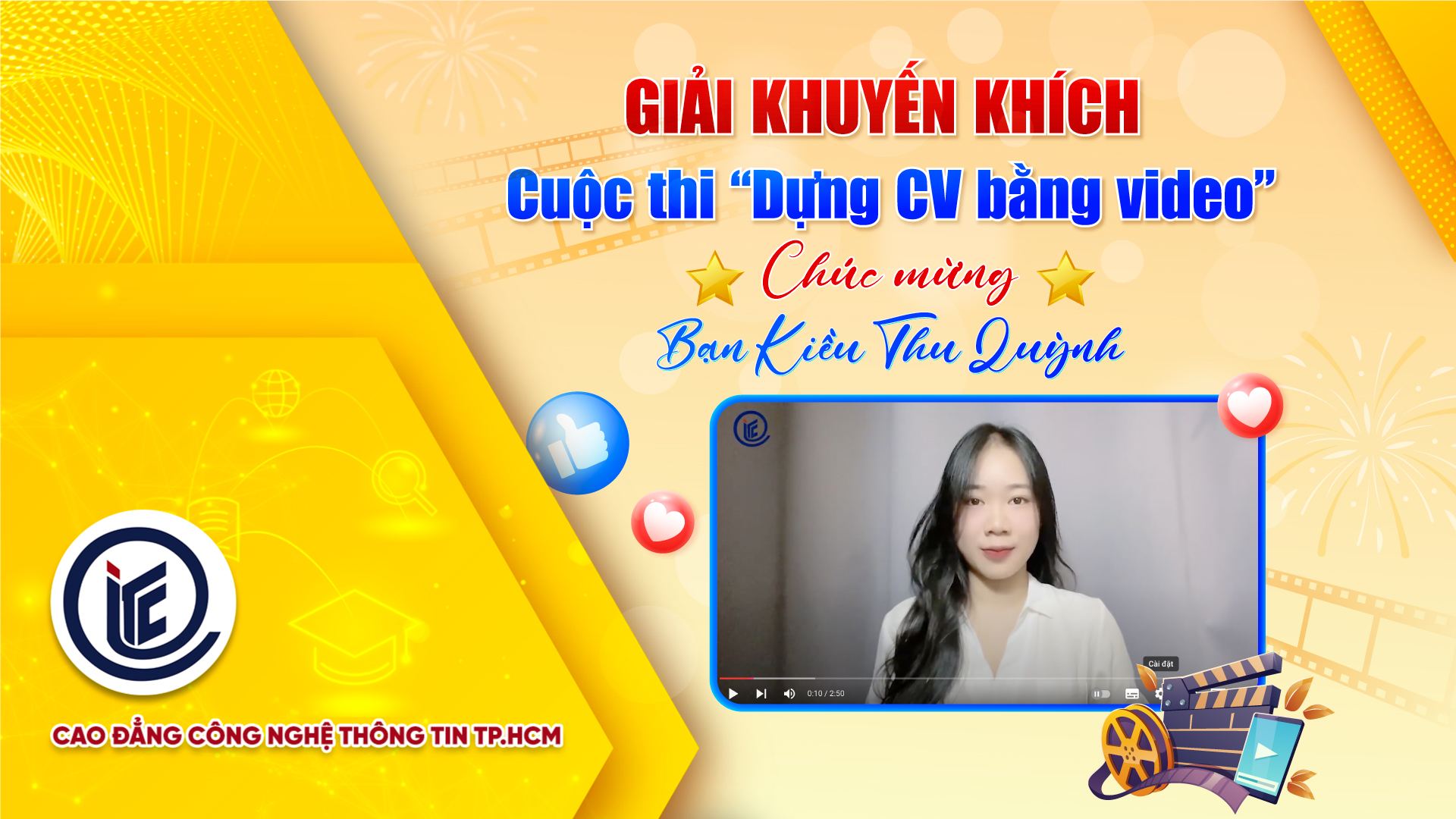 Cuộc thi dựng CV bằng video - Kiều Thu Quỳnh - Ngành QT Digital Marketing -  Giải Khuyến khích