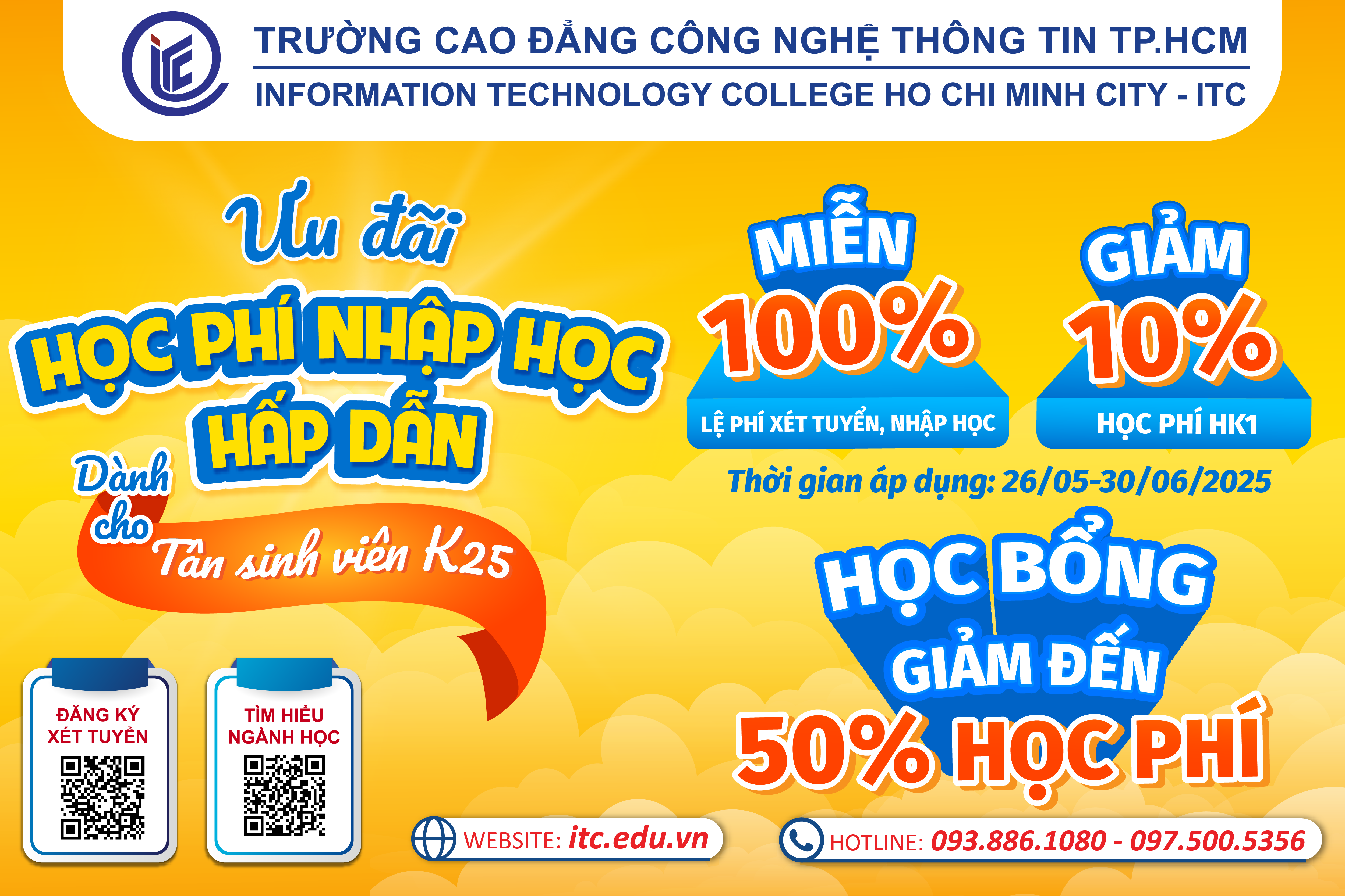 Ưu đãi học phí đặc biệt dành cho tân sinh viên khóa 25 – đừng bỏ lỡ!