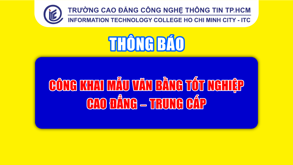 Công khai mẫu văn bằng tốt nghiệp Cao đẳng - Trung cấp
