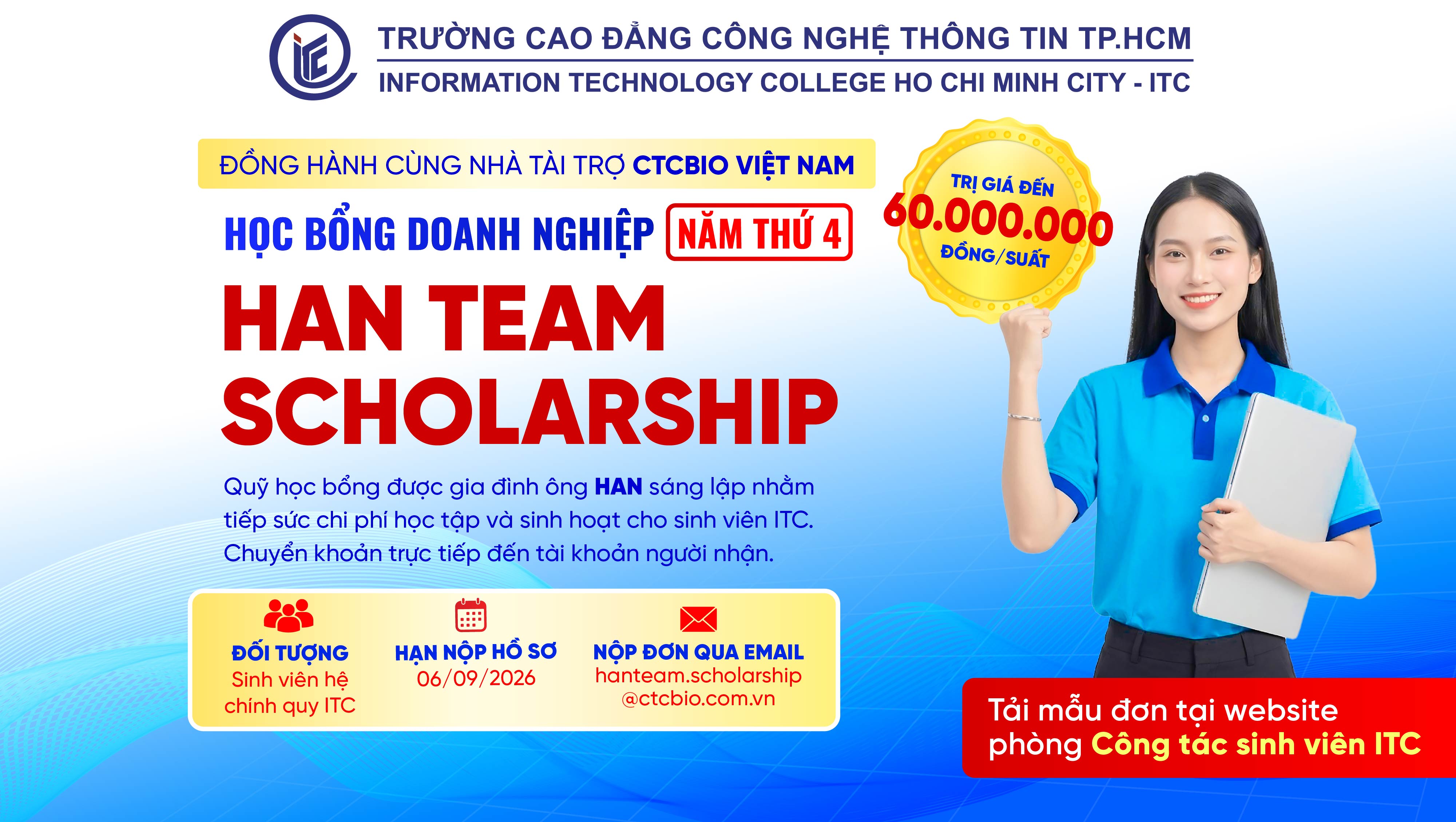 Thông báo về việc triển khai chương trình học bổng HAN TEAM SCHOLARSHIP năm 2026