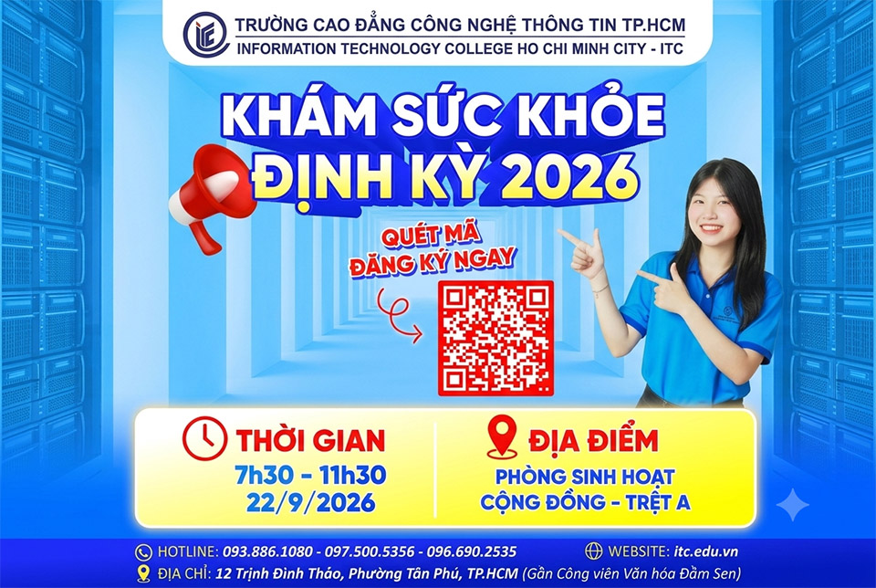 Thông báo khám sức khỏe định kỳ cho HSSV ITC - đợt 1 năm 2026 - 2027