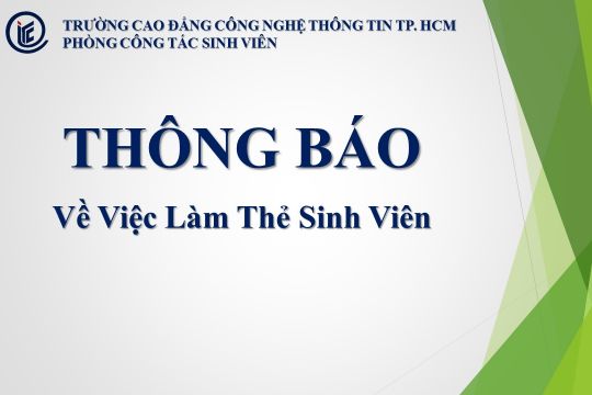 Thông Báo Về Việc Làm Thẻ Sinh Viên