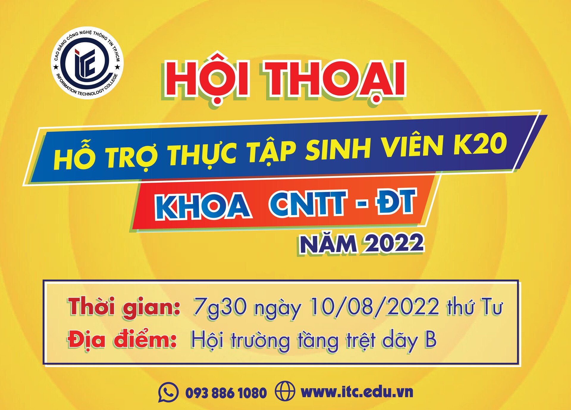 Hội thoại hỗ trợ thực tập sinh viên K20 khoa Công nghệ thông tin - Điện tử năm 2022