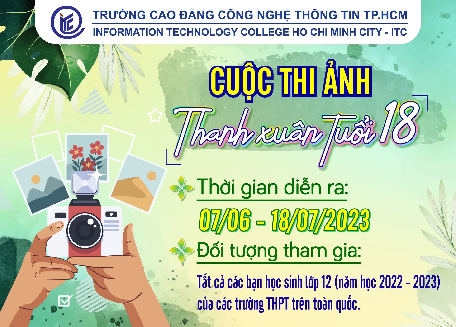 Thể lệ "Cuộc thi ảnh - Thanh xuân tuổi 18" dành cho học sinh lớp 12 trên toàn quốc