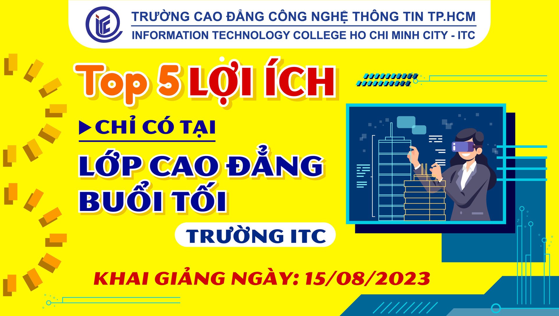 Top 5 lợi ích chỉ có tại lớp Cao đẳng buổi tối Trường ITC