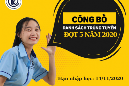 DANH SÁCH THÍ SINH TRÚNG TUYỂN HỆ CAO ĐẲNG ĐỢT 5 NĂM 2020